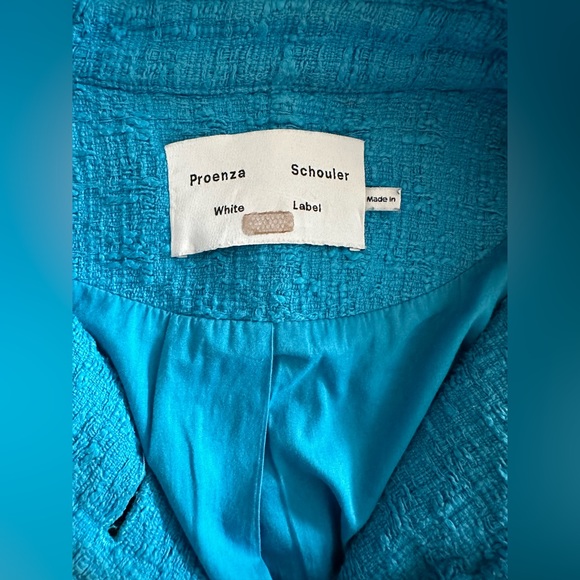 Proenza Schouler White Label Cropped Tweed Jacket Blue size 8 - Picture 10 of 13